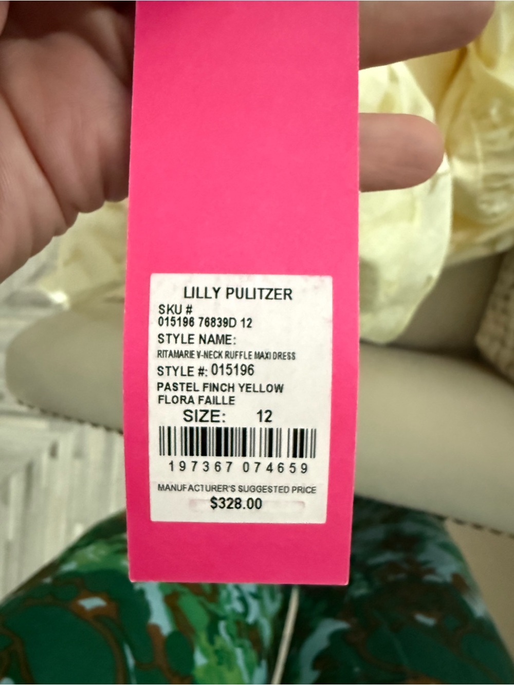 Lilly Pulitzer Pale Yellow Ritamarié Ruffle Maxi Dress size 12 - Picture 3 of 4